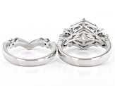 White Cubic Zirconia Rhodium Over Sterling Silver 2 Ring Set 7.45ctw