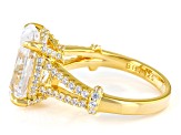 White Cubic Zirconia 18k Yellow Gold Over Sterling Silver Ring 10.69ctw