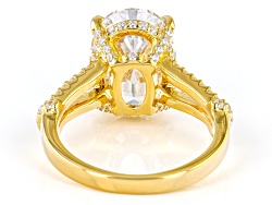 White Cubic Zirconia 18k Yellow Gold Over Sterling Silver Ring 10.69ctw