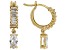 White Cubic Zirconia 18k Yellow Gold Over Sterling Silver Huggie Earrings 2.18ctw