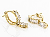White Cubic Zirconia 18k Yellow Gold Over Sterling Silver Huggie Earrings 2.18ctw