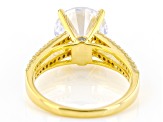 White Cubic Zirconia 18k Yellow Gold Over Sterling Silver Ring 7.67ctw