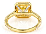 Canary And White Cubic Zirconia 18k Yellow Gold Over Sterling Silver Starry Cut Ring 6.28ctw