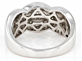 White Cubic Zirconia Rhodium Over Sterling Silver Ring 1.14ctw