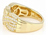 White Cubic Zirconia 18k Yellow Gold Over Sterling Silver Ring