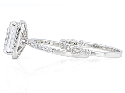 White Cubic Zirconia Rhodium Over Sterling Silver Ring Set 7.69ctw