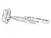 White Cubic Zirconia Rhodium Over Sterling Silver Ring Set 7.69ctw