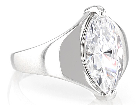 White Cubic Zirconia Platinum Over Sterling Silver Ring 3.49ctw