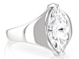White Cubic Zirconia Platinum Over Sterling Silver Ring 3.49ctw