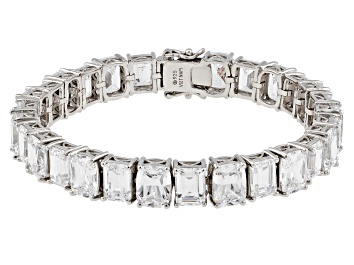 Picture of White Cubic Zirconia Platinum Over Sterling Silver Tennis Bracelet 51.82ctw
