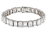 White Cubic Zirconia Platinum Over Sterling Silver Tennis Bracelet 51.82ctw