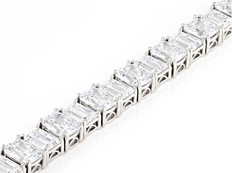 White Cubic Zirconia Platinum Over Sterling Silver Tennis Bracelet 51.82ctw
