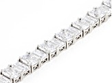 White Cubic Zirconia Platinum Over Sterling Silver Tennis Bracelet 51.82ctw