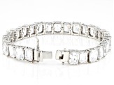 White Cubic Zirconia Platinum Over Sterling Silver Tennis Bracelet 51.82ctw