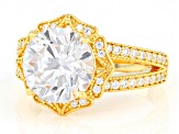 White Cubic Zirconia 18k Yellow Gold Over Sterling Silver Ring 7.66ctw