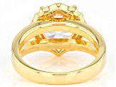 White Cubic Zirconia 18k Yellow Gold Over Sterling Silver Ring 7.66ctw