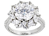 White Cubic Zirconia Platinum Over Sterling Silver Ring 9.48ctw