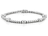 White Cubic Zirconia Rhodium Over Sterling Silver Tennis Bracelet 15.00ctw