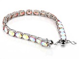 Champagne Cubic Zirconia Rhodium Over Sterling Silver Tennis Bracelet 41.00ctw