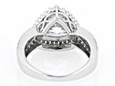 White Cubic Zirconia Platinum Over Sterling Silver Ring 5.23ctw