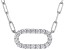White Cubic Zirconia Platinum Over Sterling Silver Paperclip Necklace 1.00ctw