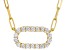 White Cubic Zirconia 18k Yellow Gold Over Sterling Silver Paperclip Necklace 1.00ctw