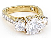 White Cubic Zirconia 18k Yellow Gold Over Sterling Silver 26th Anniversary Ring 9.50ctw