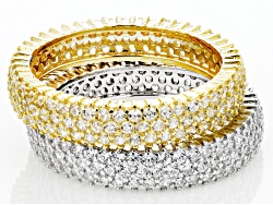 Lab Created Ruby And White Cubic Zirconia Platinum Over Sterling Silver Ring 6.23ctw - BCO395