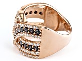 Mocha And White Cubic Zirconia 18k Rose Gold Over Sterling Silver Ring 2.99ctw