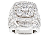 White Cubic Zirconia Rhodium Over Sterling Silver Ring 13.56ctw