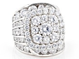 White Cubic Zirconia Rhodium Over Sterling Silver Ring 13.56ctw