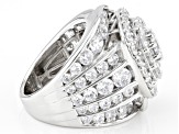 White Cubic Zirconia Rhodium Over Sterling Silver Ring 13.56ctw