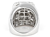 White Cubic Zirconia Rhodium Over Sterling Silver Ring 13.56ctw