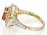 Champagne And White Cubic Zirconia 18k Yellow Gold Over Sterling Silver Ring 4.30ctw