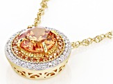 Champagne And White Cubic Zirconia 18k Yellow Gold Over Sterling Silver Pendant 3.97ctw