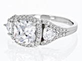 White Cubic Zirconia Platinum Over Sterling Silver Ring 3.76ctw