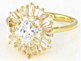 White Cubic Zirconia 18k Yellow Gold Over Sterling Silver Ring 3.50ctw