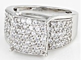 White Cubic Zirconia Rhodium Over Sterling Silver Ring 4.00ctw