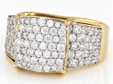 White Cubic Zirconia 18k Yellow Gold Over Sterling Silver Ring 4.00ctw