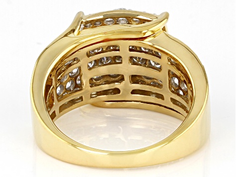 White Cubic Zirconia 18k Yellow Gold Over Sterling Silver Ring 4.00ctw