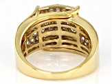 White Cubic Zirconia 18k Yellow Gold Over Sterling Silver Ring 4.00ctw