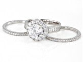 White Cubic Zirconia Rhodium Over Sterling Silver Ring Set 5.78ctw