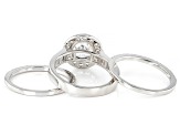 White Cubic Zirconia Rhodium Over Sterling Silver Ring Set 5.78ctw