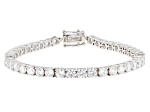 White Cubic Zirconia Rhodium Over Sterling Silver Tennis Bracelet 17.34ctw