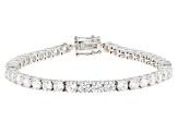 White Cubic Zirconia Rhodium Over Sterling Silver Tennis Bracelet 17.34ctw