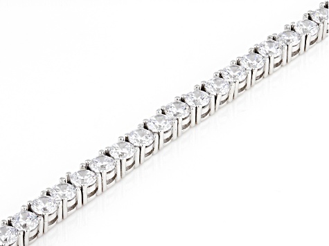 White Cubic Zirconia Rhodium Over Sterling Silver Tennis Bracelet 17.34ctw