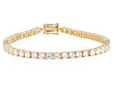 White Cubic Zirconia 18k Yellow Gold Over Sterling Silver Tennis Bracelet 17.34ctw
