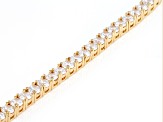 White Cubic Zirconia 18k Yellow Gold Over Sterling Silver Tennis Bracelet 17.34ctw