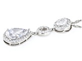 White Cubic Zirconia Rhodium Over Sterling Silver Pendant 6.85ctw