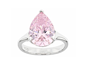 Pink And White Cubic Zirconia Platinum Over Sterling Silver Ring 9.46ctw